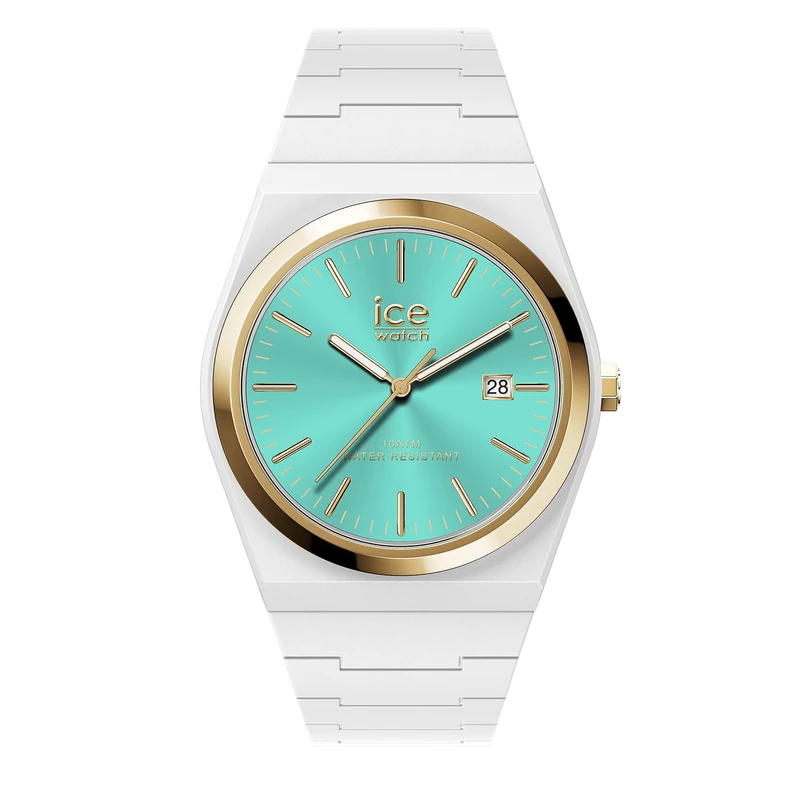 ICE-WATCH - ICE Power PW1 White Turquoise GD - Montre Blanche Pour Homme avec Bracelet en Silicone - 025773 (41mm)