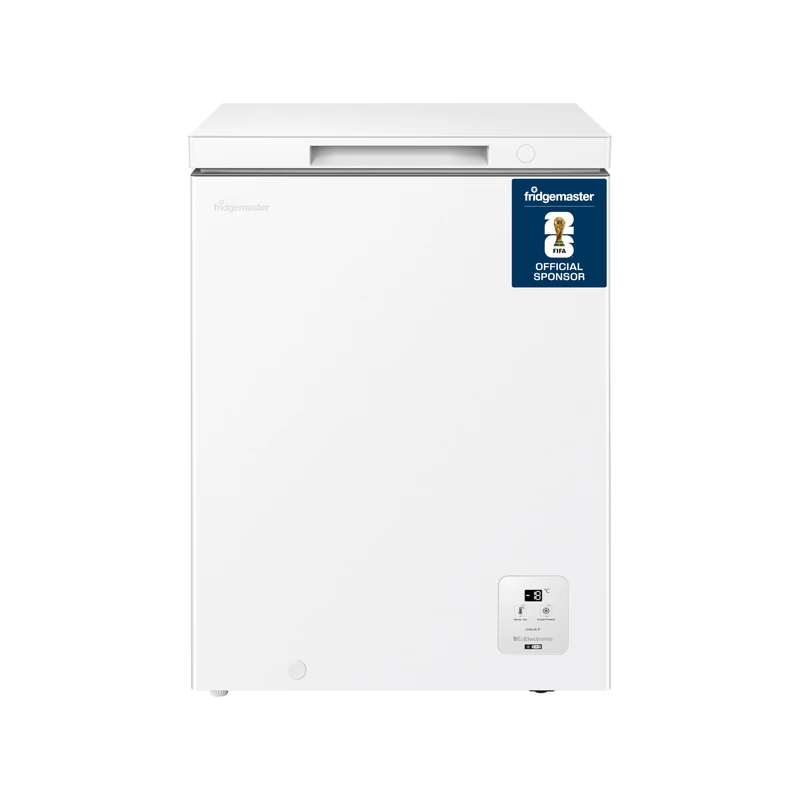 Fridgemaster Chest Freezer, White, 141 Litres, Class E, Energy Rating E, 85.8 x 60.6 x 55.9cm