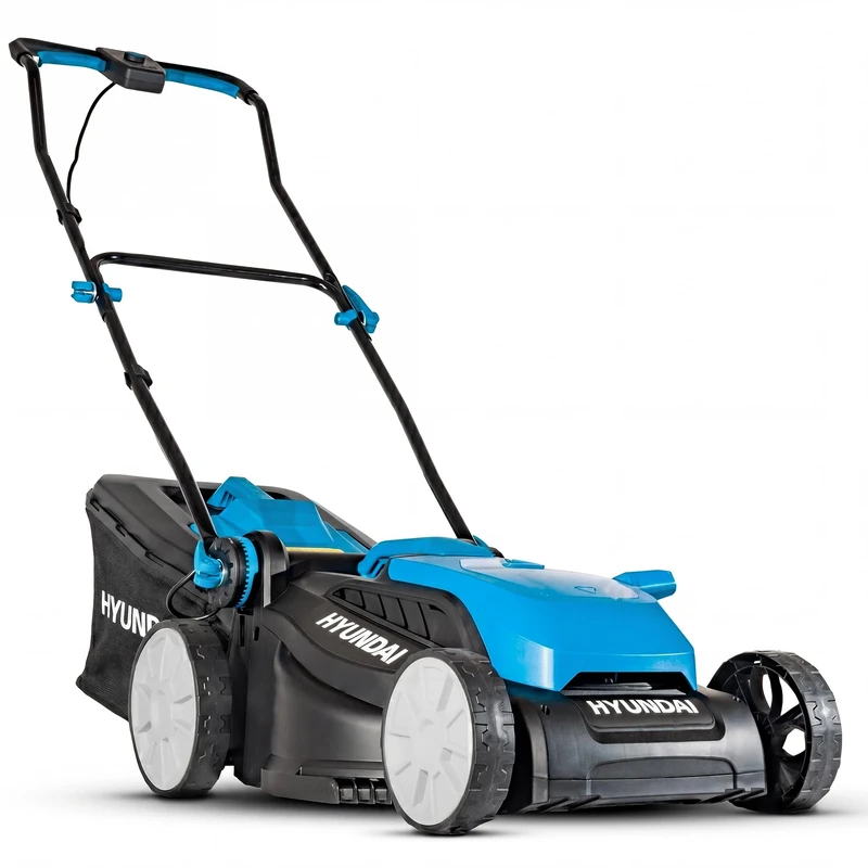 Hyundai 38cm / 15” 40V Cordless Lawnmower (2x20V), Brushless Motor, 50min Runtime, 5 Cutting Heights 20-65mm, 36L Grass Box, 2x 4.0Ah Batteries & Charger, 3 Year Warranty