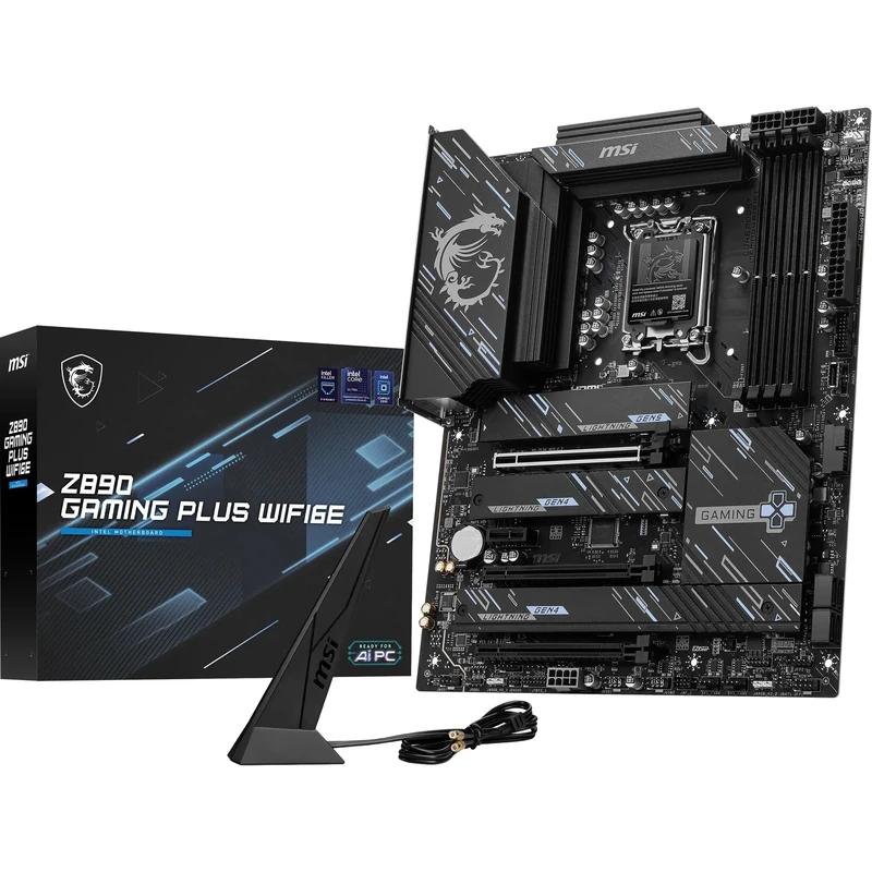 Z890 GAMING PLUS WIFI6E Motherboard, ATX-Supports Intel Core Ultra Processors (Series 2), LGA 1851 - DDR5 Memory Boost (Up to 9200+MT/s OC), 1 x PCIe 5.0 x16, 1 x M.2 Gen5, Intel Killer 5G LAN, Wi-Fi - Image 1