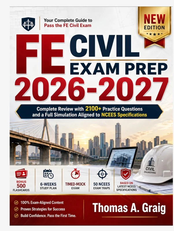 FE Civil Exam Prep 2026-2027: Complete Review with 2100+ Practice Questions and a Full Simulation Aligned to NCEES Specifications