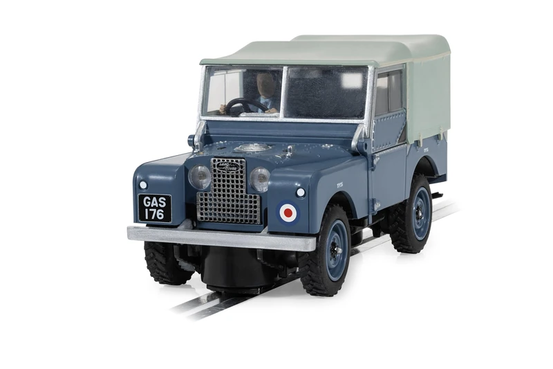 Superslot H4661 Land Rover Series 1 RAF Edition Slot Car, Service Blue, with Working Lights and Magnatraction 1:32 Scale