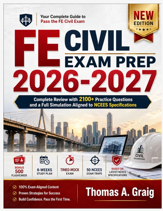 FE Civil Exam Prep 2026-2027: Complete Review with 2100+ Practice Questions and a Full Simulation Aligned to NCEES Specifications