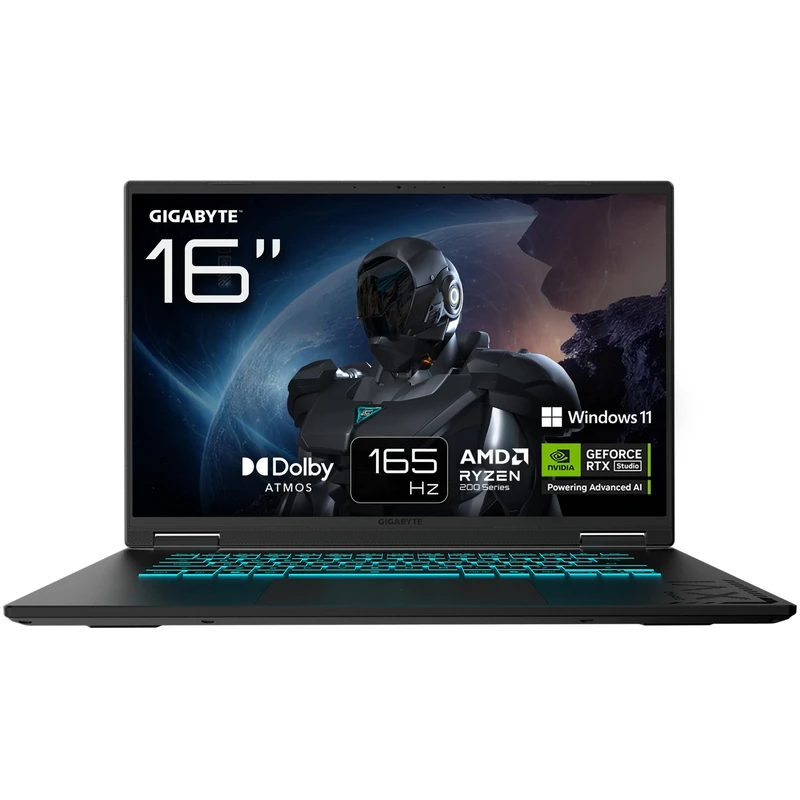 Gigabyte Gaming A16 Laptop - 16", 165Hz WUXGA, Ryzen 7 260, RTX 5050, 16GB DDR5 5200MHz, 512GB Gen4 SSD, Windows 11 Home, 2 Year Warranty, Dolby Atmos, A16 3THK3UK893SH