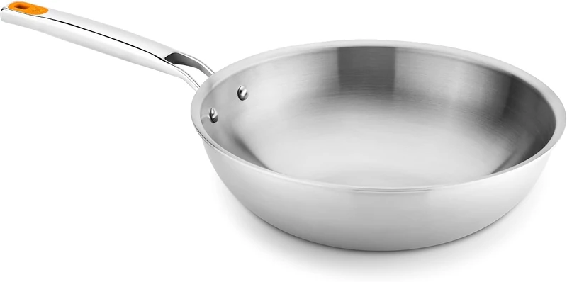 Bra Efficient INOX | Wok 28 cm, Three-Layer (18/10 Stainless Steel Interior + Aluminium Interior + 18/0 Magnetic Stainless Steel Exterior), Induction Safe, Non-Stick, Riveted Handle