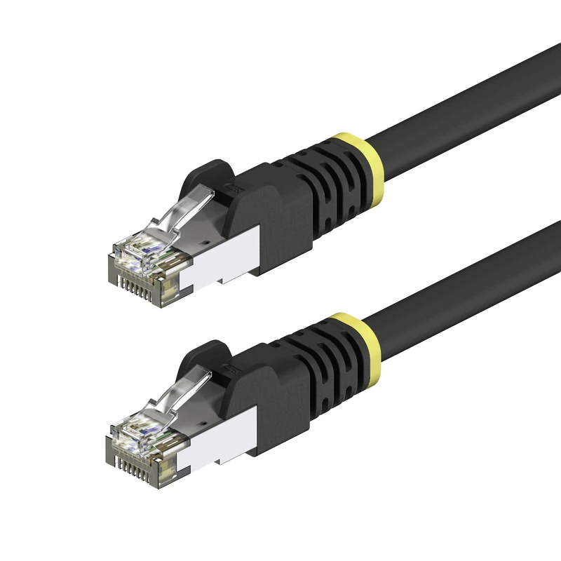 StarTech 15m Black Cat6A Outdoor Ethernet Cable, Snagless RJ45, S/FTP, 23AWG Pure Bare Copper, 500MHz, Shielded Outdoor Rated Patch Cord, UV Resistant