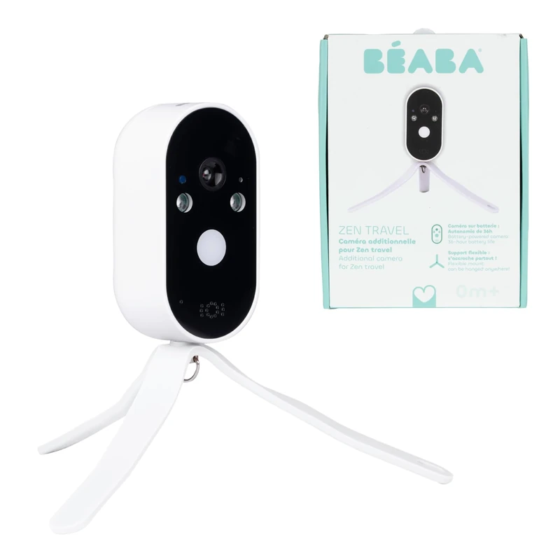BÉABA Additional Camera for Zen Travel Baby Monitor – 36H Battery Video Baby Camera, No WiFi, Night Light, Flexible Stand, Compatible with Zen Travel/Zen Premium/Zen Night Light/Zen Smart AI - Image 1