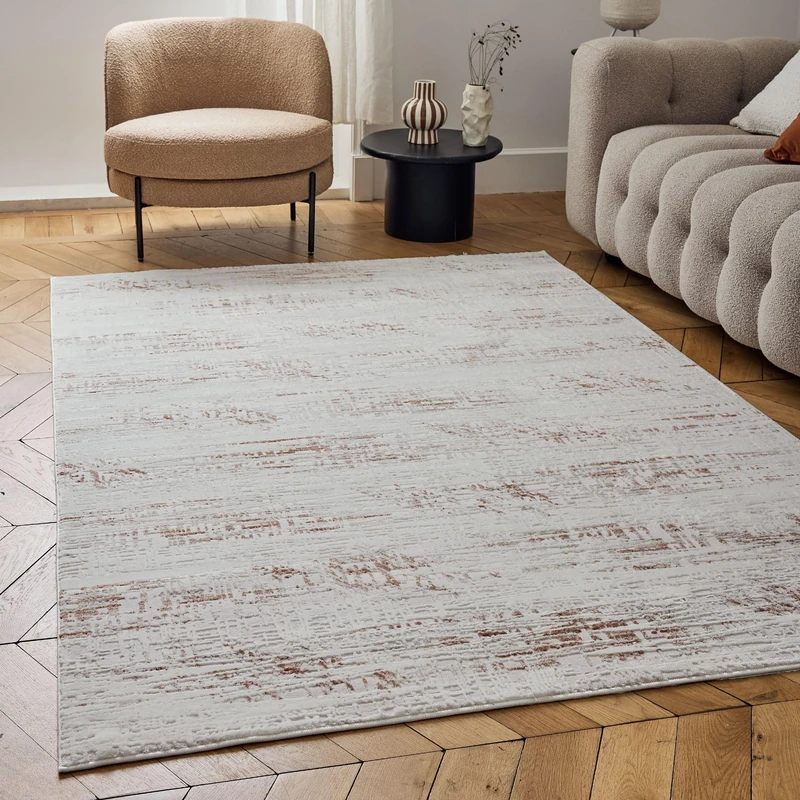 THE RUGS Carmel Modern Area Rug - Stain-Resistant, Non-Shedding, Durable Rugs for Living Room and Bedroom [ Marble Effect Terra, 240x340 cm ]