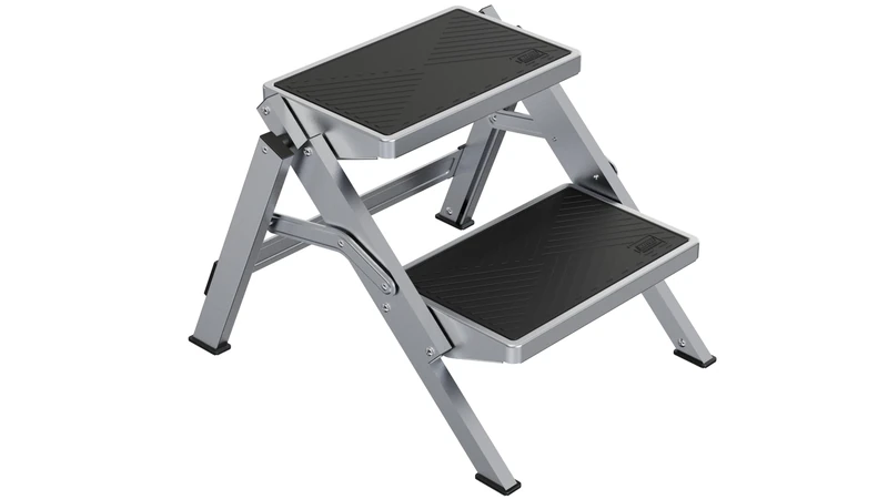 Maypole Foldable Lightweight Aluminium Double Step, Ideal for Caravans, Motorhomes, Domestic Use - Image 1