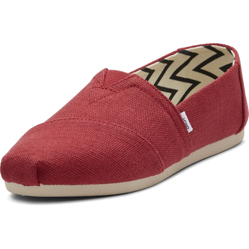 Toms Women's Alpargata Classic Slip-on Espadrille, Textile Upper, Red Heritage Canvas, 3.5