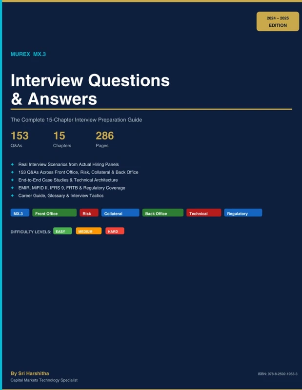 MUREX MX.3 Interview Questions & Answers: The Complete 15-Chapter Interview Preparation Guide for Capital Markets Professionals — Front Office, Risk, Collateral, Back Office, Technical & Regulatory