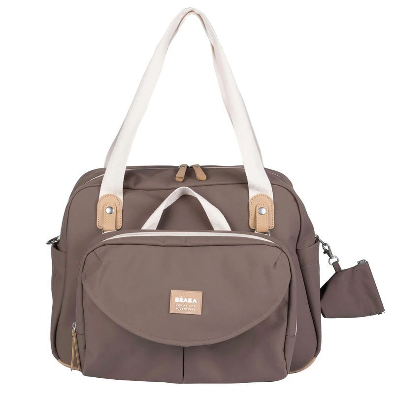 BÉABA, Genève II Changing Bag, Modular Design, Large Capacity, Multiple Storage Compartments, Removable Front Pouch, Insulated Meal Pocket, Pushchair Attachment System, Cocoa