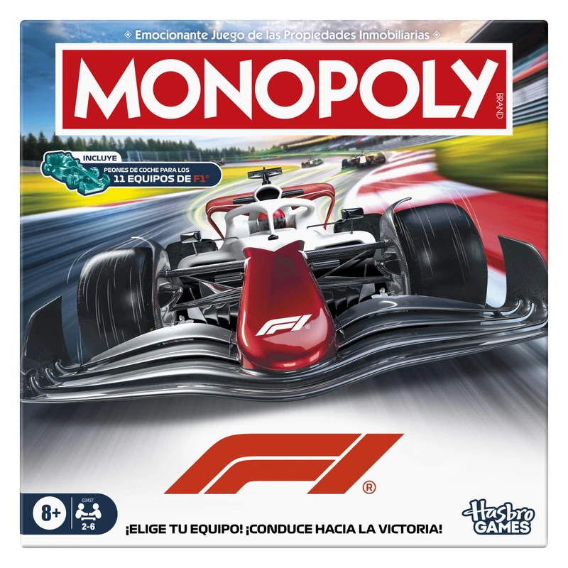 Monopoly F1 Edition Board Game | Official Formula 1 Game | Family Games for Kids, Teens and Adults | From 2 to 6 Players | 45 Minutes | Age: 8+