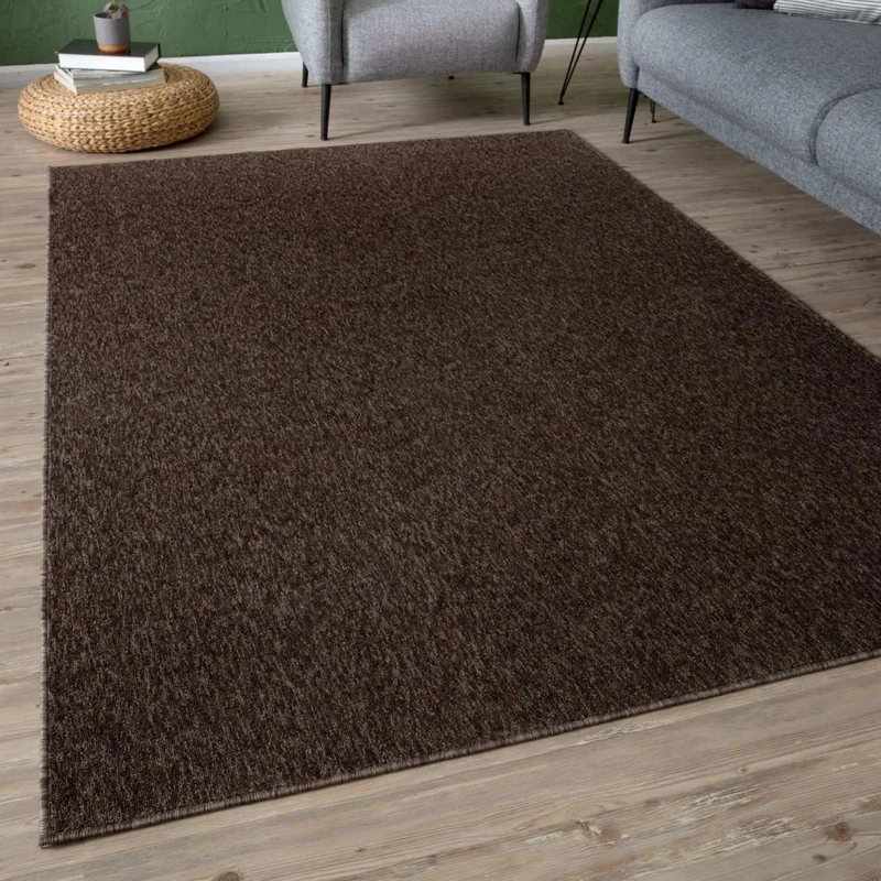THE RUGS Low Pile Area Rugs – Modern Indoor Rugs for Living Room, Bedroom, Dining Room, Entryway – Non-Shedding (Brown, 240x340 cm)