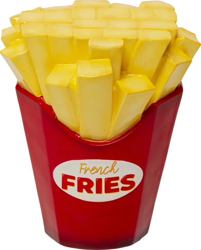 Kare Design stool Fries, red/yellow, 40x32 cm, fries motif, 110 kg load capacity, French fries, stool, decorative object, living room - Image 1