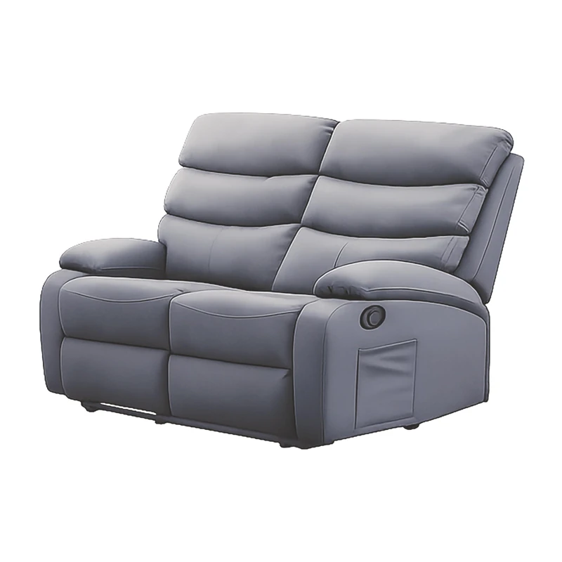 Kidsaw 2 Seater Sofa Manual Recliner Grey PU Leather