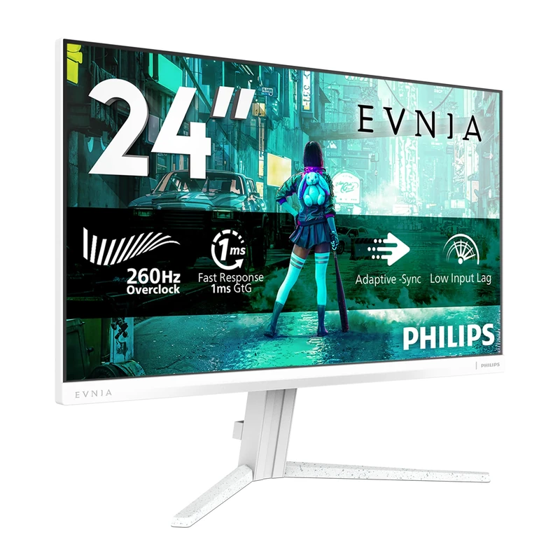 Philips 24M2N3291PL 24 inch FHD Monitor 260Hz, Fast IPS Panel, 1ms GtG, Adaptive Sync, HDR10, G-Sync Compatible, (1920x1080 HDMI 1x 2.0 DP 1x 1.4) White - Image 1