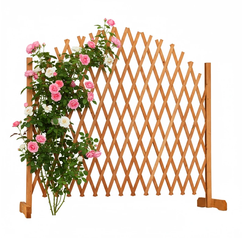 Relaxdays Wooden Extendable Freestanding Garden Lattice Climbing Aid 98x200x30 cm in