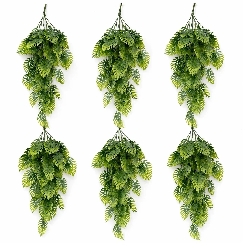 Multipack Leaf Design Artificial Hanging Plants - Image 1
