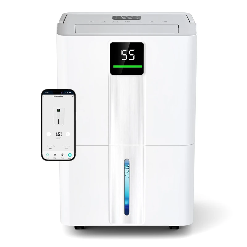 JUMMICO 30L/Day Dehumidifier for Home, App, Efficient RECHI Compressor