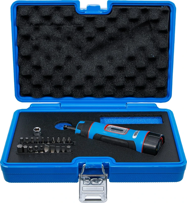 BGS 7123 Torque Screwdriver Set Compact with Bit Set External Square Drive 6.3 mm (1/4 Inch) 1-8 Nm 22-Piece