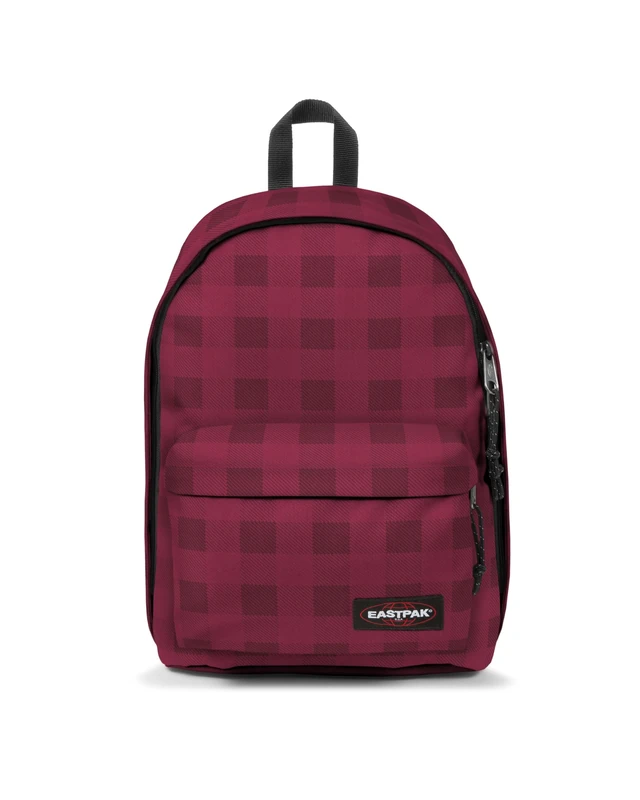 Eastpak Out of Office Backpack 27L (44 x 29.5 x 22 cm), Laptop Backpack 13-15", Durable Water-Resistant School & Work Daypack with Padded Straps - Checker Burgundy