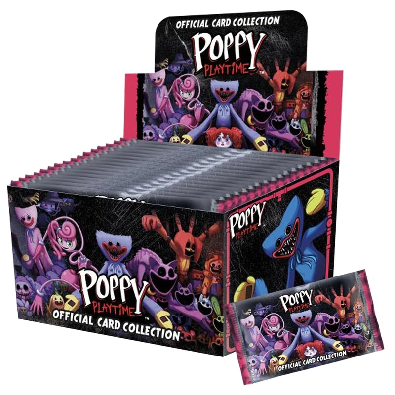 Funky Box Poppy Playtime Trading Cards, Complete Box of 24 Envelopes with 120 Cards Total, Look for Huggy Wuggy and Catnap Gold and Emerald Rares for Collectors - Image 1