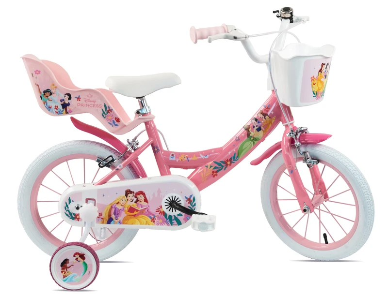 Disney Princess Girls Bike 14 Inch - Steel Frame with Training Wheels