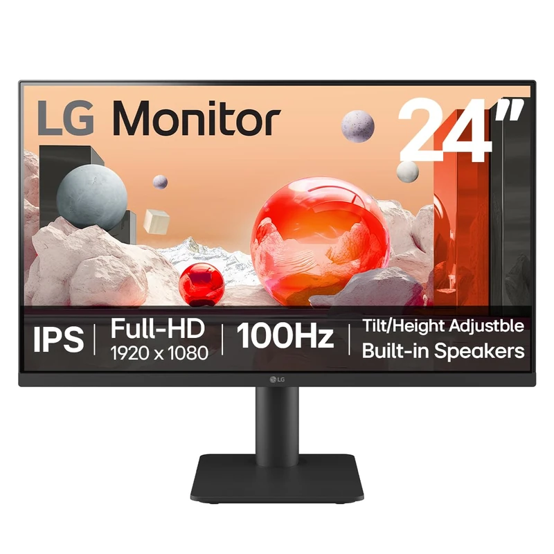 LG Monitor 24MS550-B 24 inch FHD IPS 100Hz 5ms Desktop & Office Display with built-in speakers | Height & Tilt adjustment Reader Mode & Flicker Safe, Smart Energy Saving, HDMI, Black - Image 1