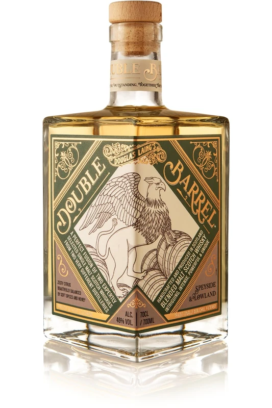 Double Barrel Speyside & Lowland Blended Malt Scotch Whisky – Smooth & Fruity, Honey & Vanilla Notes, 46% ABV, No Chill-Filtered (70cl)