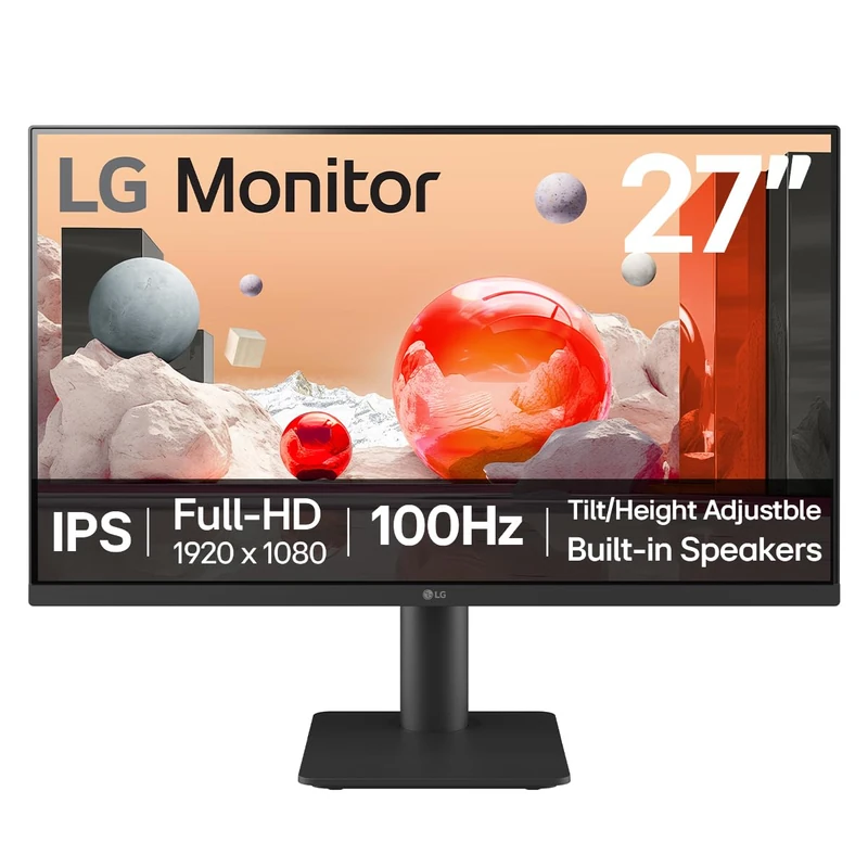 LG Monitor 27MS550-B 27 inch FHD IPS 100Hz, 5ms Desktop & Office Display with built-in speakers | Height & Tilt adjustment Reader Mode & Flicker Safe, Smart Energy Saving, HDMI, Black - Image 1