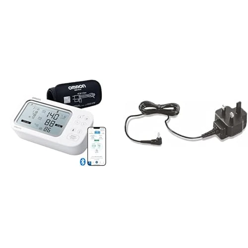 OMRON X7 Smart AFib, Upper Arm Blood Pressure Monitor, AFib Screening, Clinically Validated, 2 Users + OMRON HHP-CM01 Universal Power Adapter - Image 1