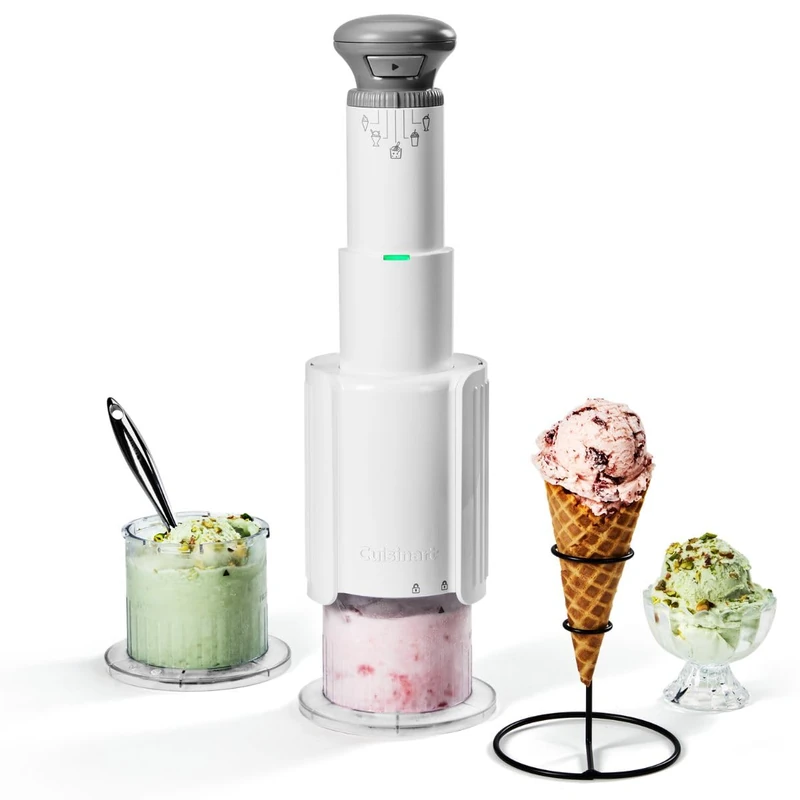 Cuisinart Freeze Wand XL Ice Cream Maker|2 x 470ml pots|5 presets: Ice Cream, Sorbet, Milkshake, Slushie, Mixins|high-protein, dairy-free, vegan, low calorie |Churn in 5 minutes|Compact, handheld