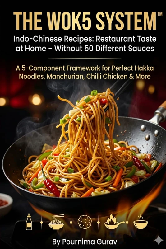 THE WOK5 SYSTEM™ Indo-Chinese Recipes: Restaurant Taste at Home – Without 50 Different Sauces: A 5-Component Framework for Perfect Hakka Noodles, Manchurian, Chilli Chicken & More