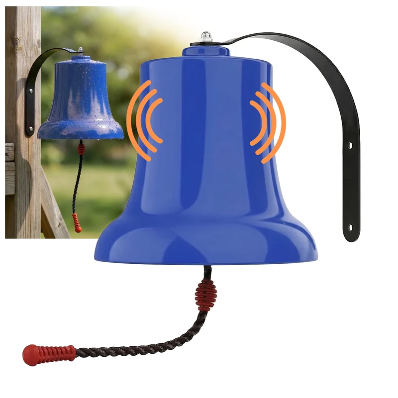 Relaxdays Ship's Bell Play Tower Accessory for Treehouse & Playhouse, Weatherproof, 20x20 cm, Blue
