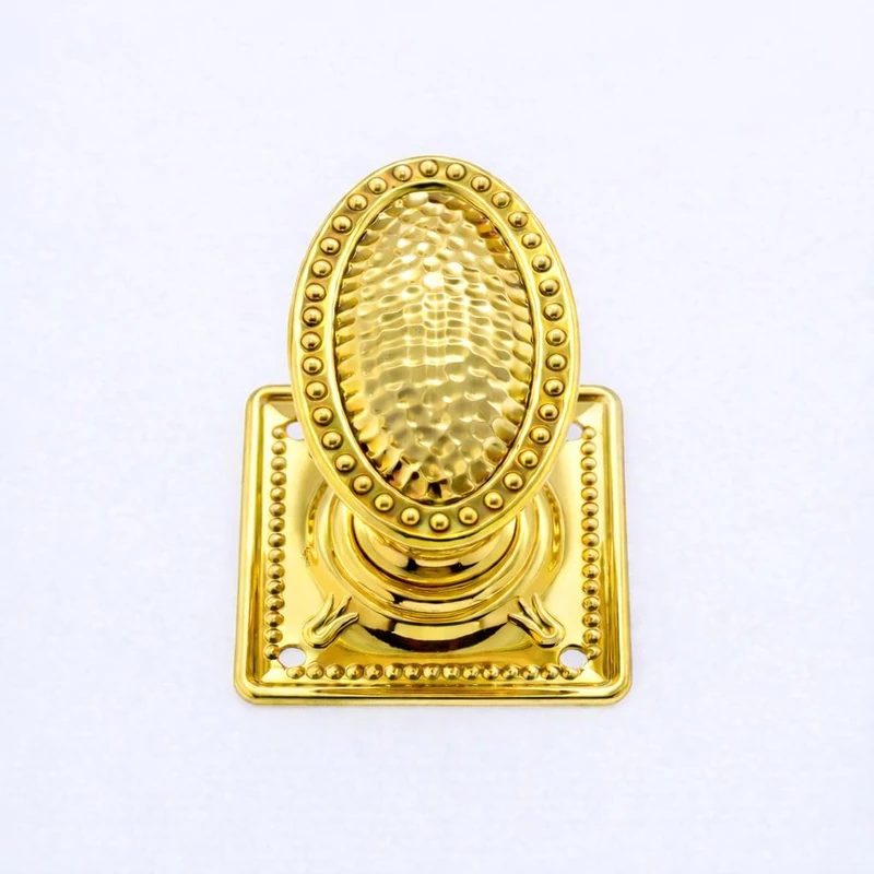 Morris & Mackintosh - Pair of Hammer & Bead Polished Brass Door Knobs. / Home