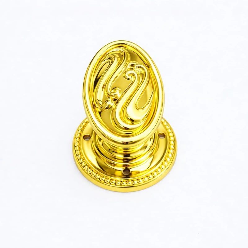Morris & Mackintosh - Pair of Double Wave Polished Brass Door Knobs/Home