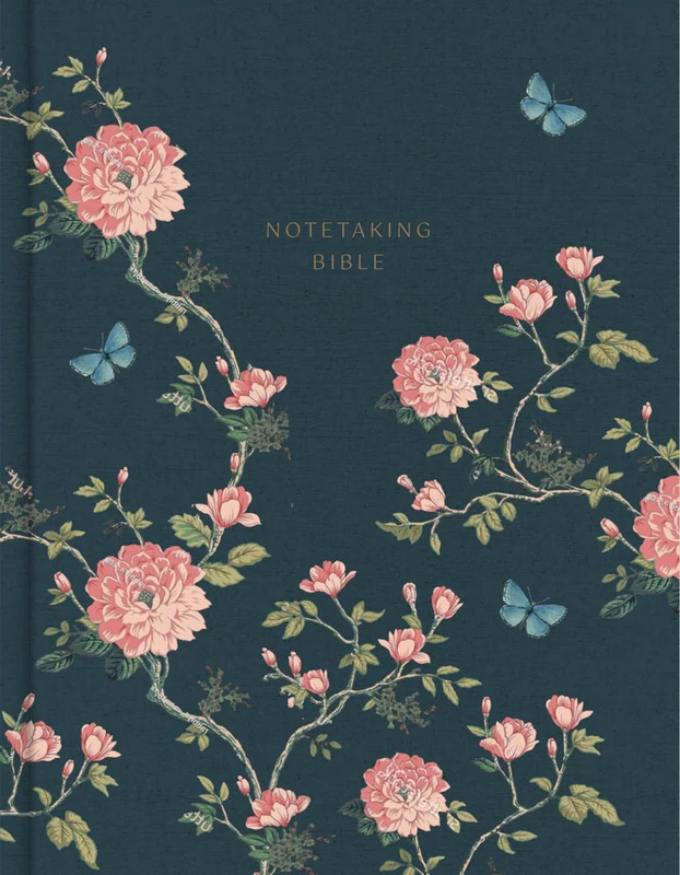 CSB Notetaking Bible, Expanded Reference Edition, Navy/Floral Cloth Over Board