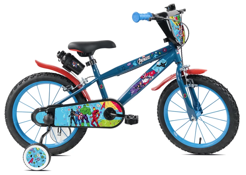 Marvel Avengers Kids Bike, 16 Inch Wheels, Steel Frame, with Training Wheels, for Ages 5 to 8 Years - Image 1