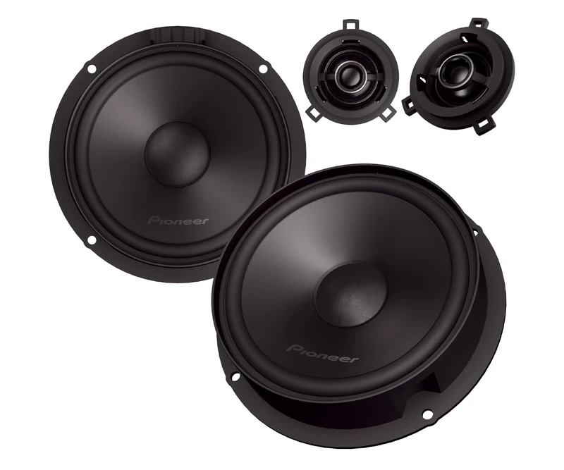 PIONEER TS-Q160C-VW 16.5 cm (6.5 Inch) 2-Way Component Speaker for VW, Audi, Seat & Skoda (350W Max., 50W RMS), Separate Tweeter