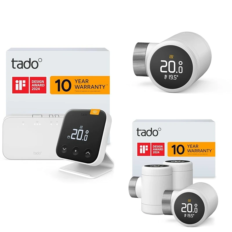 tado Wireless Smart Thermostat X – Starter Kit with tado Smart Radiator Thermostat X and Smart Radiator Thermostat X – Trio Pack