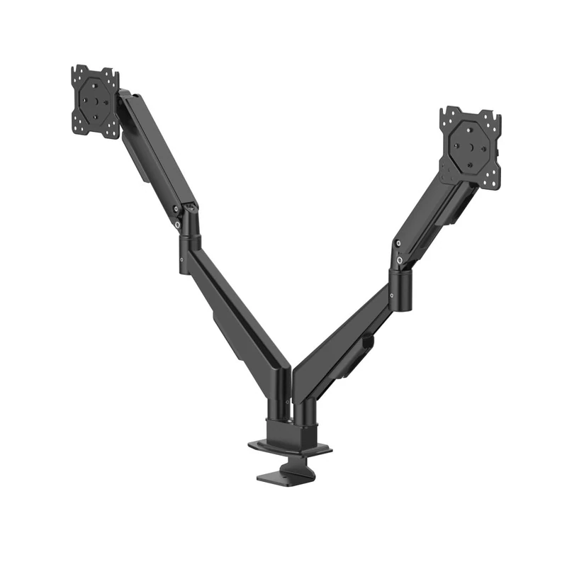 Monitor Mount, 2 Monitors, Gas Spring, Fully Mobile, 17" - 35", black