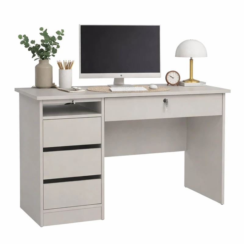 Tormes Cashmere Study Table with 4 Drawers in Cashmere Colour 110 x 49 x 76 cm - Image 1