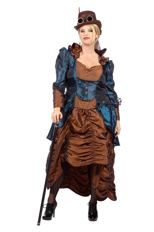 WILBERS & WILBERS 320341 Women's Steampunk Costume, Dress with High-Low Skirt, Victorian Outfit for Carnival, Theme Party - Image 1