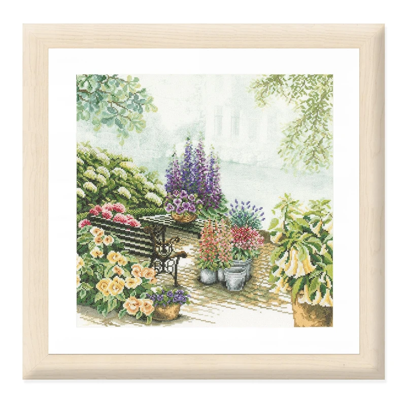 LANARTE Cross Stitch Embroidery Kits Counted Cross Stitch Pictures Set River Side Wall Decoration Handmade Set for Adults 39 x 37 cm DIY Decoration Craft Set Craftsman Creative Gift Set