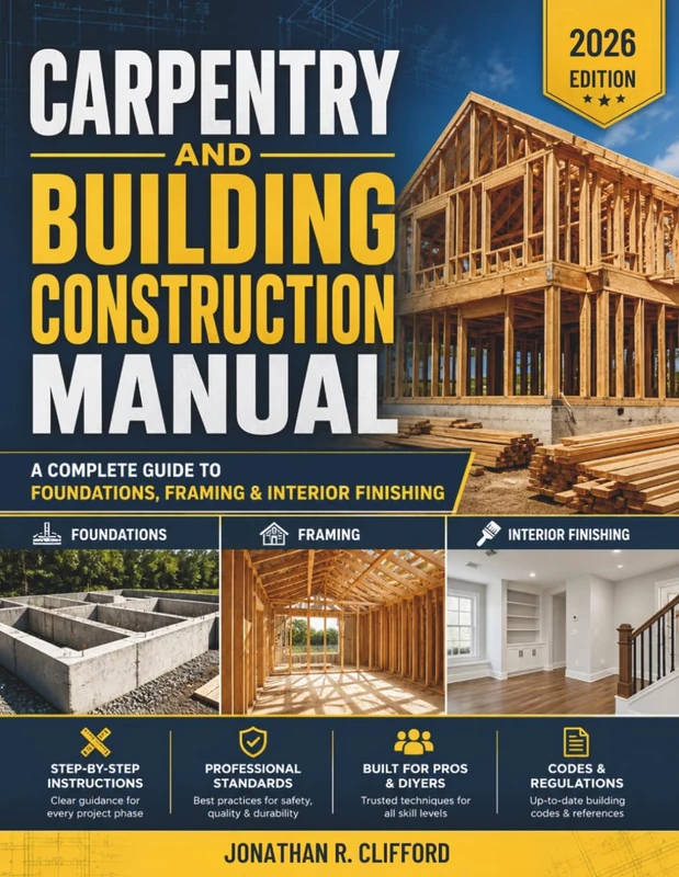 Carpentry and Building Construction Manual: A Complete Guide to Foundations, Framing & Interior Finishing