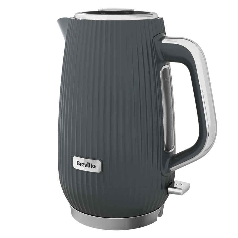 Breville Linear Grey Electric Kettle | 1.7L | 3kW Fast Boil | Grey & Chrome [VKT245]