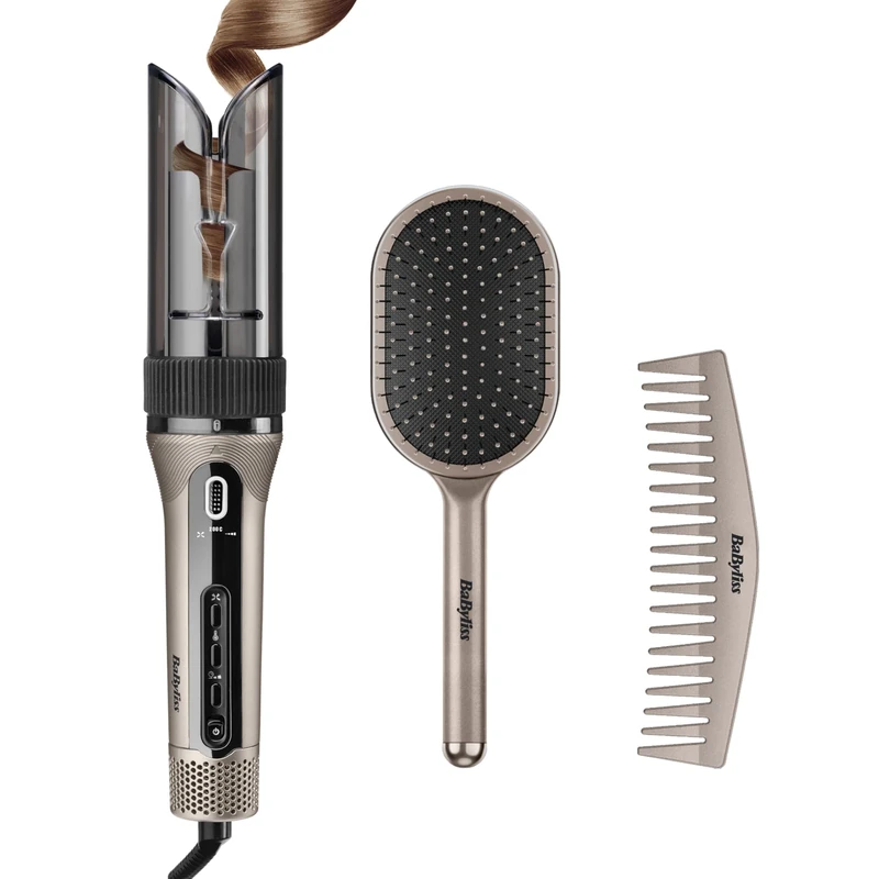 BaByliss Style Secret Air Auto Hair Curler & Waver – 25mm Curling Wand with Gentle Heat & Airflow, 48 Setting Combinations for Defined Curls, Beach Waves or Blowout Styles, Short or Long Hair C6686U