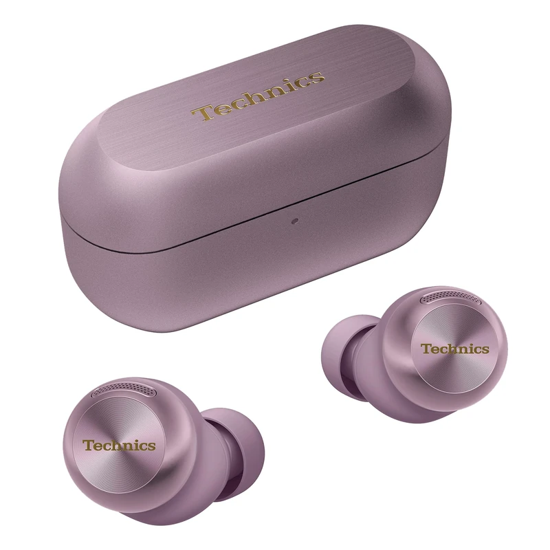 Technics EAH-AZ100 10mm True Wireless Earbuds with Magnetic Fluid Driver, Adaptive Noise Cancelling, Voice Focus AI, 3-Device Multipoint, Dolby Atmos, Qi, IPX4, Moonlight Lilac