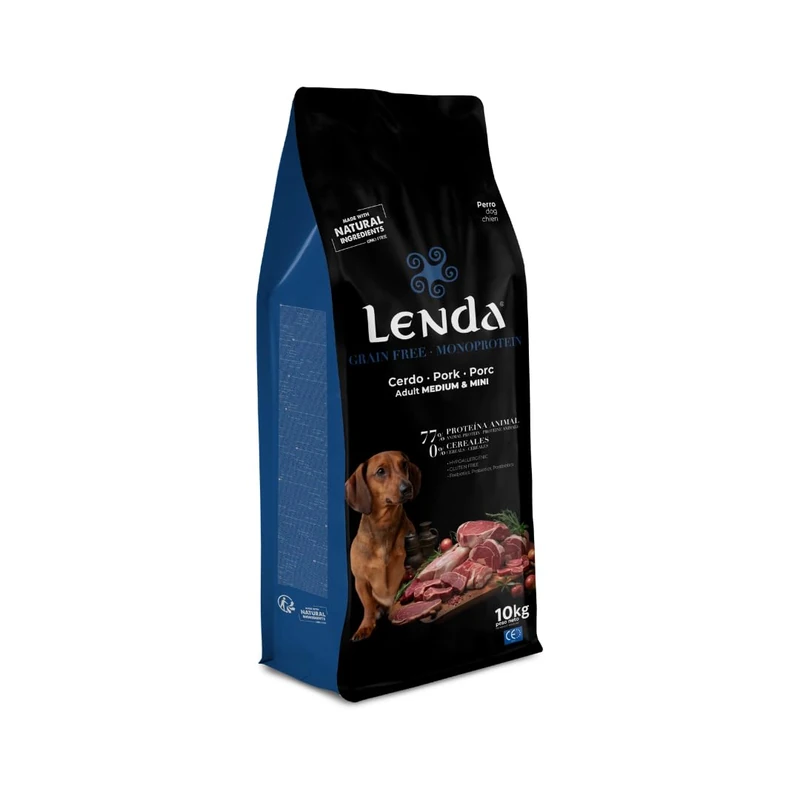 Lenda Grain Free Pork 10 kg – Hypoallergenic Monoprotein Food for Dogs Without Cereals – Grain Free Food for Sensitive Digestion – with Probiotics and Chondroprotectors for Joints